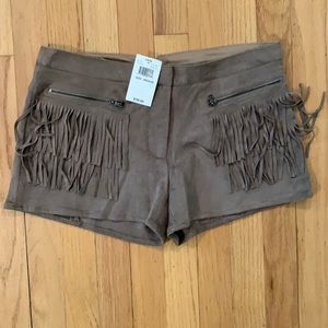 Suede Fringe Shorts